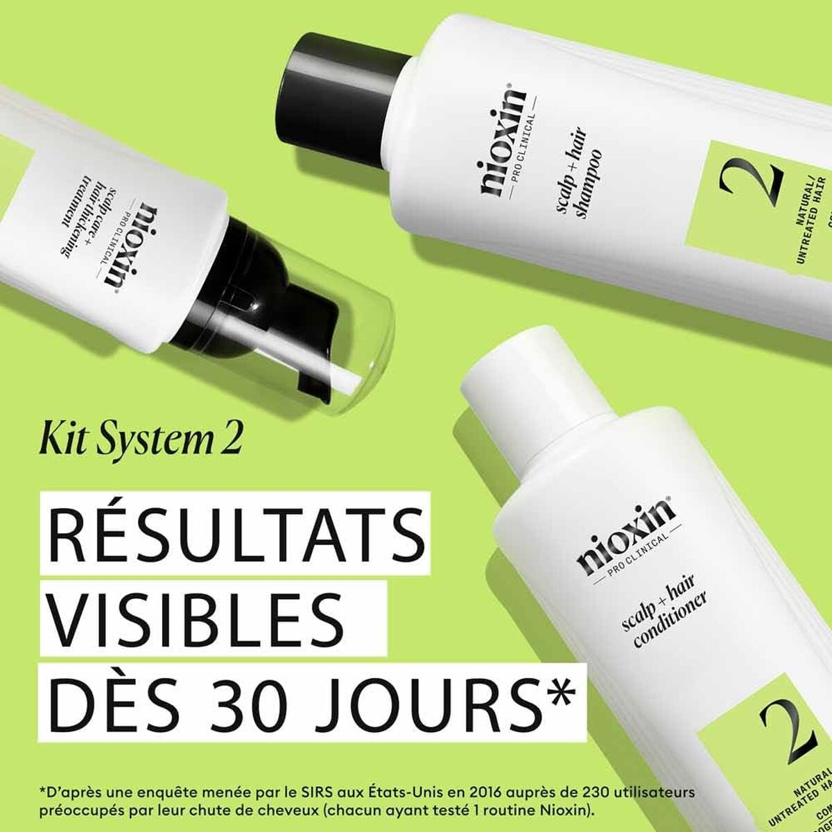 Shampoo og balsam Nioxin shampooflaske