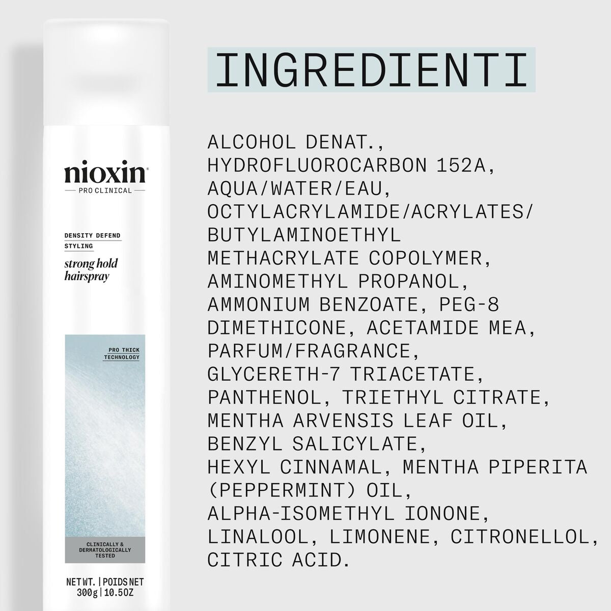 Hårspray Nioxin 300 ml produktemballage