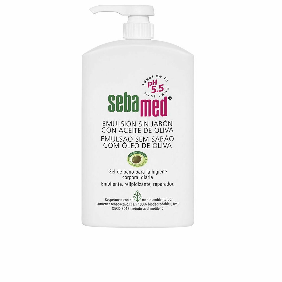 Shower Gel Sebamed Emulsión Sin Jabón 1 L Olivenolie hudplejeemballage