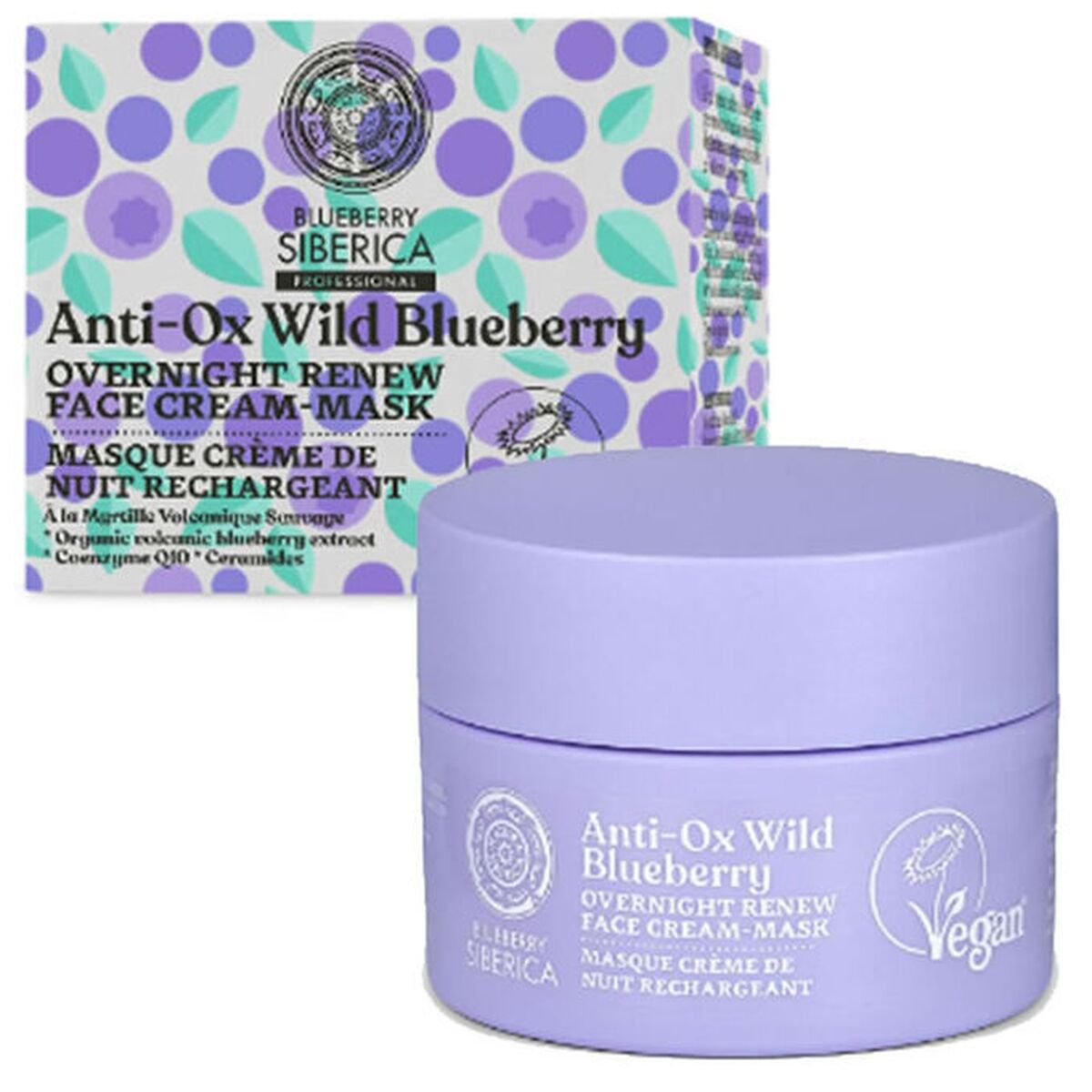 Hydrating Facial Cream Natura Siberica 50 ml Blåbær til kvinder hudplejeemballage