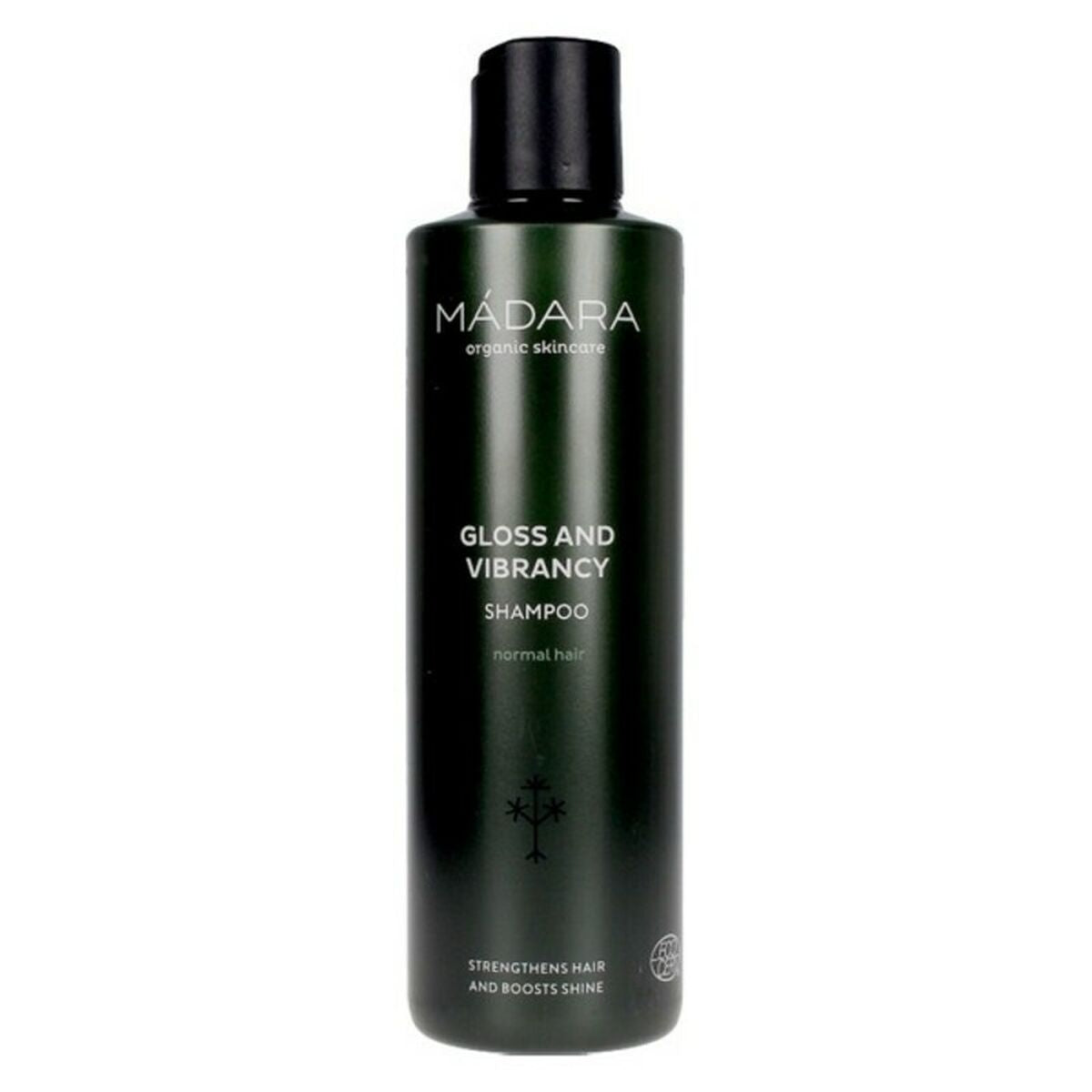 Shampoo Mádara Gloss And Vibrancy 250 ml shampooflaske
