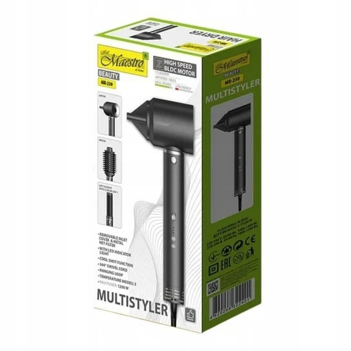 Hårtørrer Feel Maestro MR-230 Sort 1200 W produktemballage