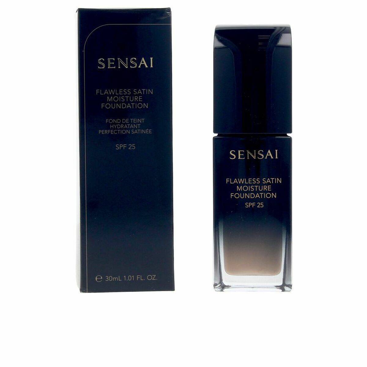 Flydende Make Up Base Kanebo Sensai Nº 203-Neutralbeig Fs203-Neutral Beige Spf 25 Spf 20 30 ml produktemballage