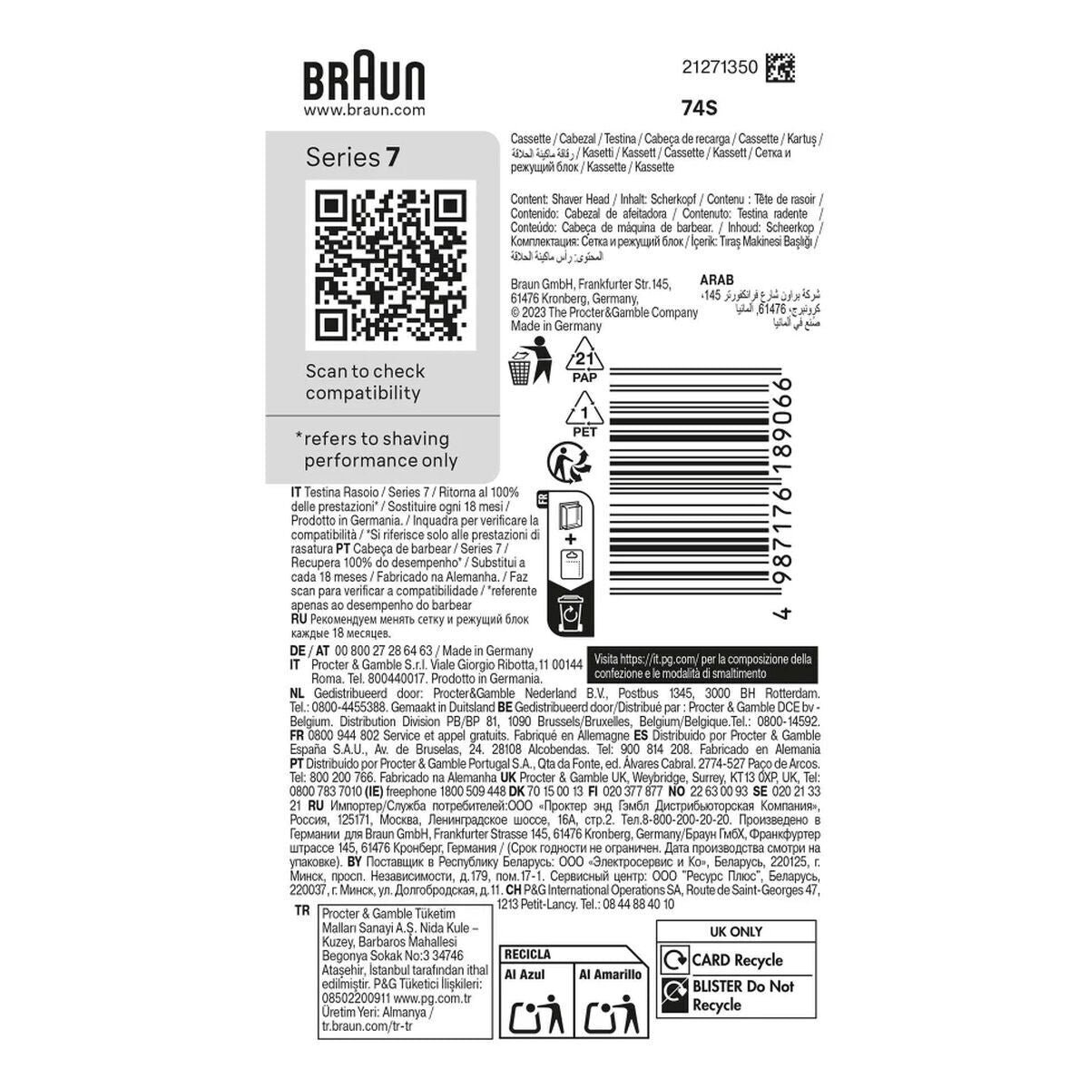 Udskiftningshoved Braun produktemballage