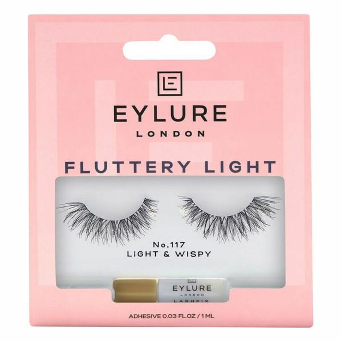 Falske øjenvipper Fluttery Light 117 Eylure produktemballage
