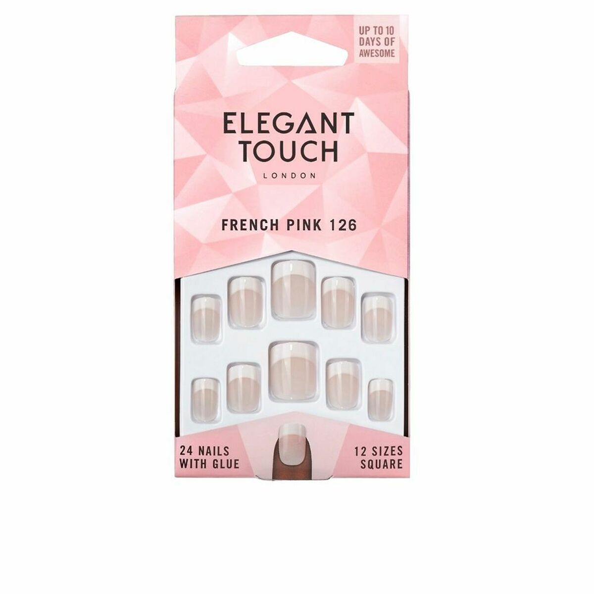 Falske negle Elegant Touch French S (24 uds) produktemballage