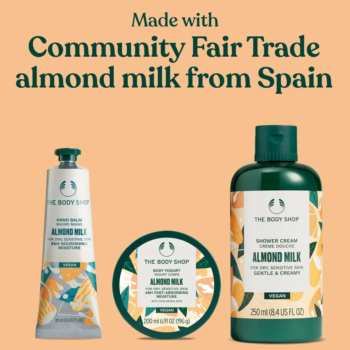 Kosmetiksæt til kvinder The Body Shop ALMOND MILK produktemballage