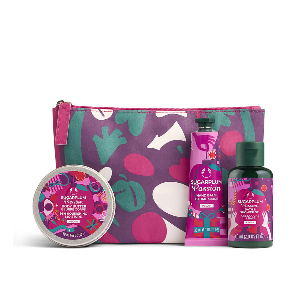 Kosmetiksæt til kvinder The Body Shop SUGARPLUM PASSION 3 stykker til kvinder produktemballage