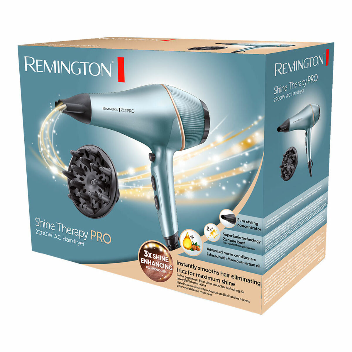 Hårtørrer Remington Blue 2200 W produktemballage
