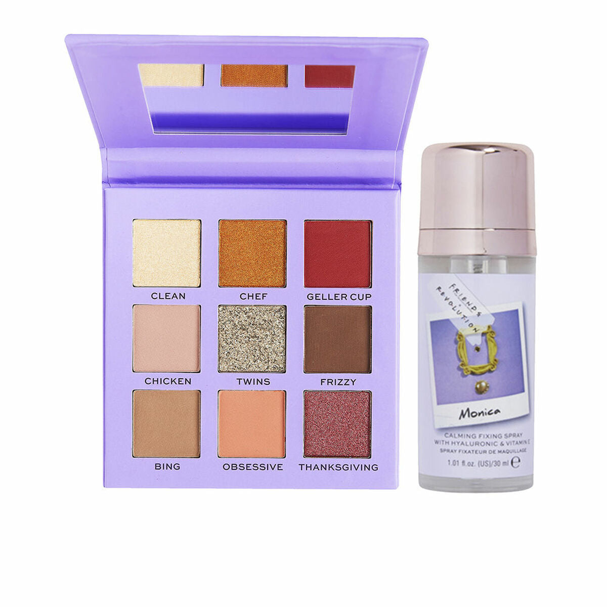 Make-up sæt Revolution Make Up Friends X Revolution Rød Beige 2 stykker til kvinder produktemballage