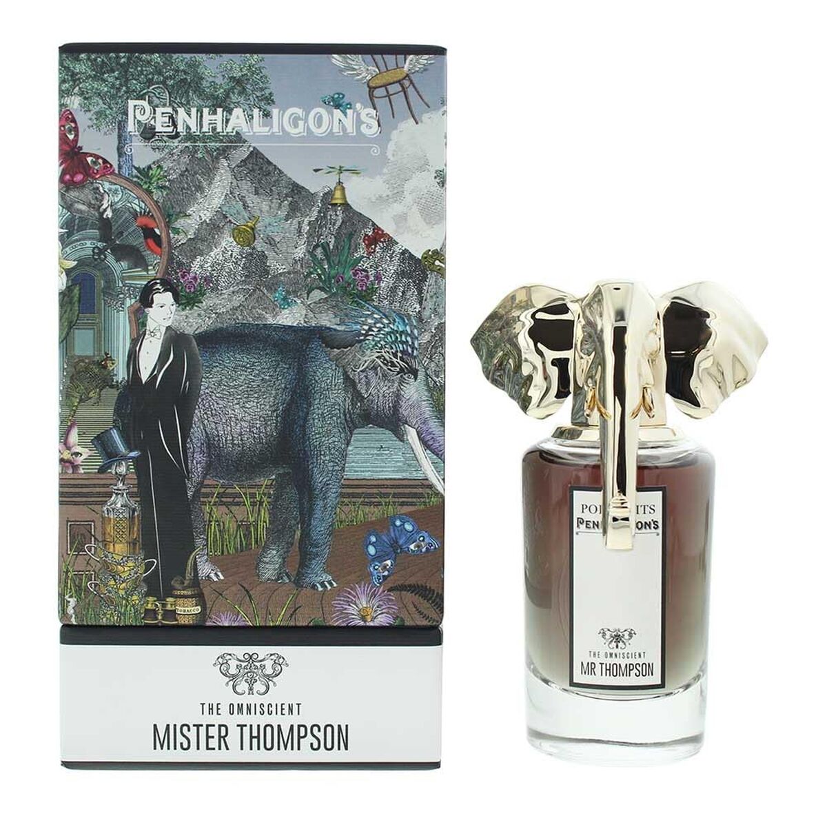 Herreparfume Penhaligons portrætter The Alvidende Mister Thompson 75 ml produktemballage