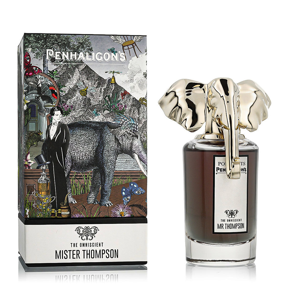 Herreparfume Penhaligons portrætter The Alvidende Mister Thompson 75 ml produktemballage