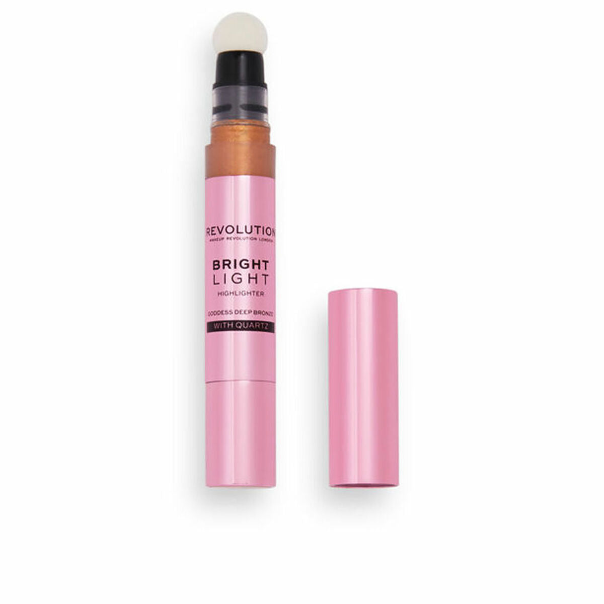 Highlighter Revolution Make Up Bright Light gudinde dyb bronze 3 ml produktemballage