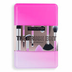 Sæt med make-up børster Revolution Make Up The Brush Rediger Pink 8 Pieces produktemballage