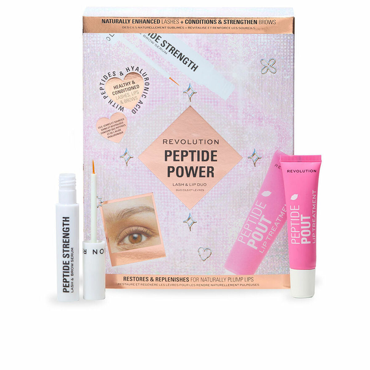 Make-up-sæt Revolution Make-up PEPTIDE POWER 2-stykker til kvinder produktemballage