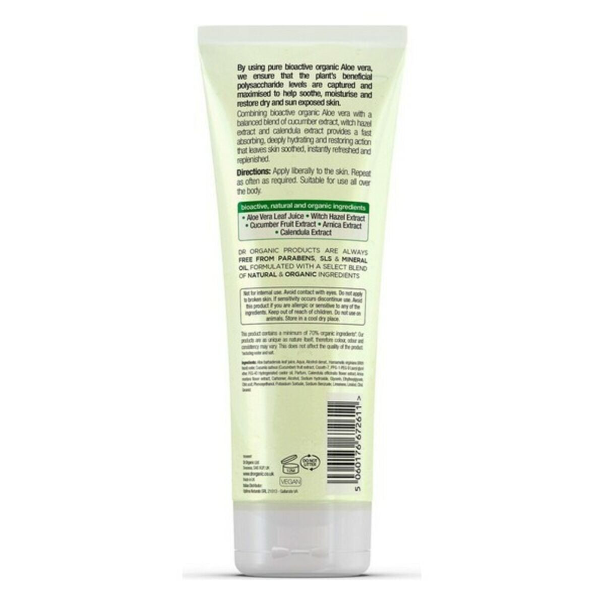 Fugtgivende badegel med Aloe Vera Dr.Organic DR00238 200 ml hudplejeemballage