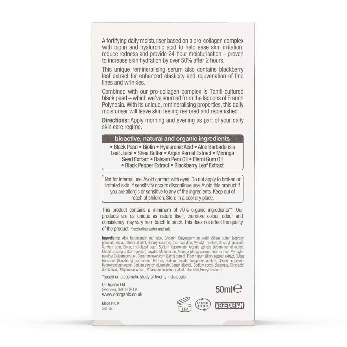 Ansigtscreme Dr.Organic Pro 50 ml Anti-ageing for Women hudplejeemballage