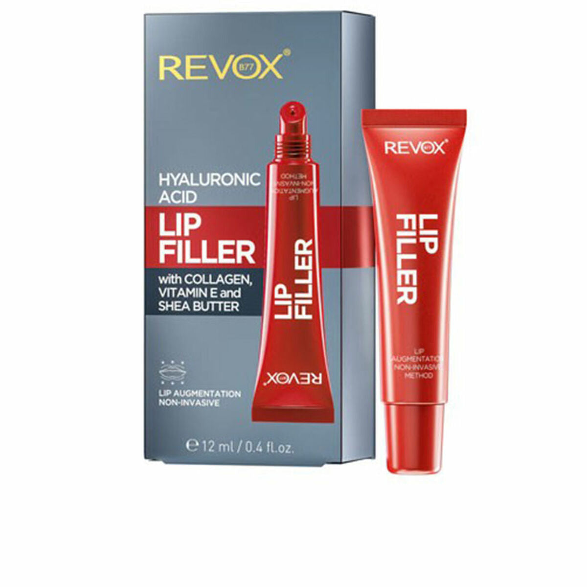 Lip plumper Revox B77 Lip Filler 12 ml Hyaluronsyre produkt emballage
