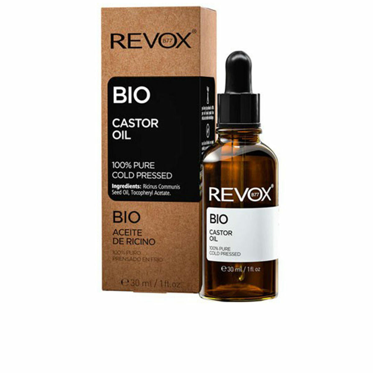 Castor Oil Revox B77 Bio 30 ml produktemballage