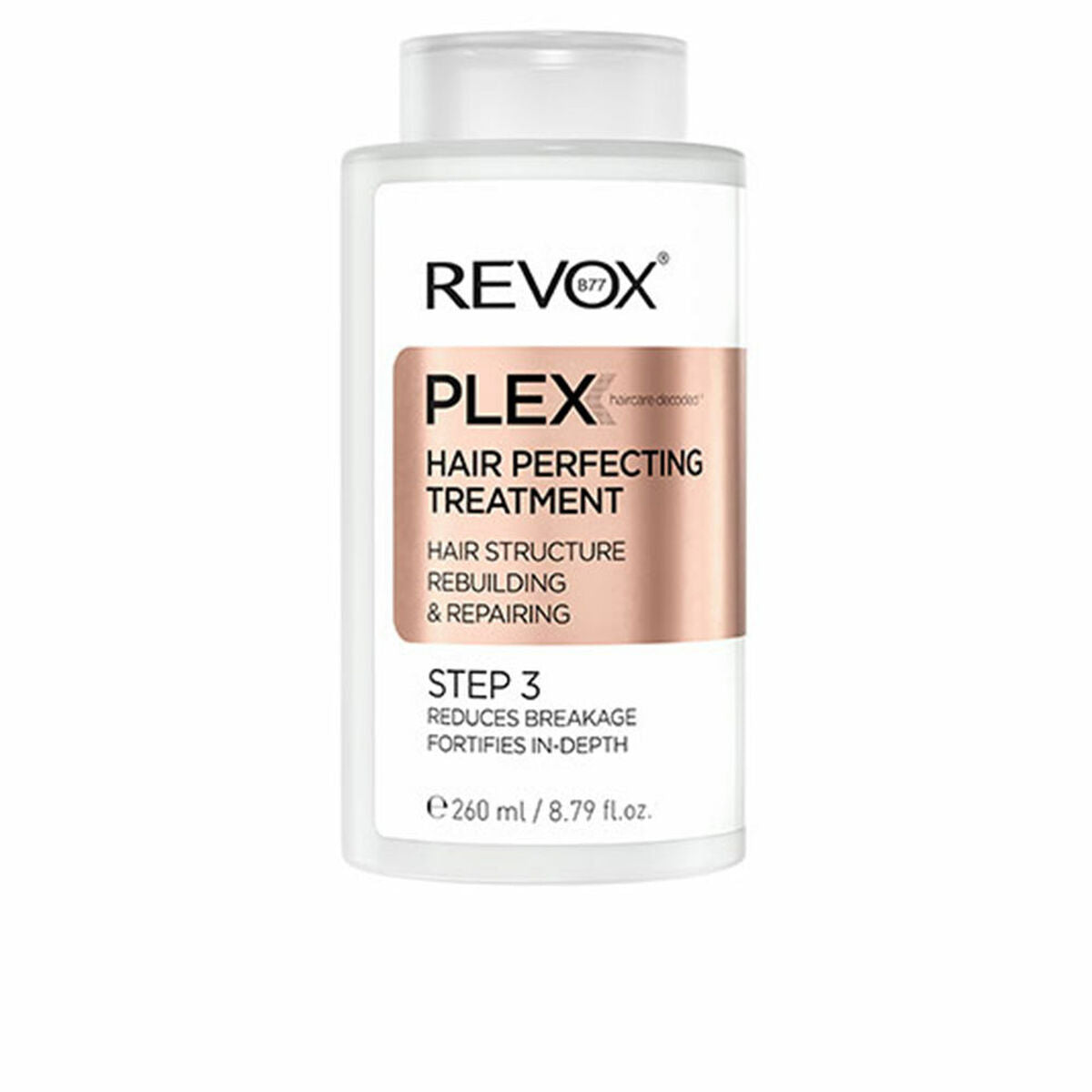 Hårgenopbygningspleje Revox B77 Plex Step 3 260 ml til kvinder produktemballage