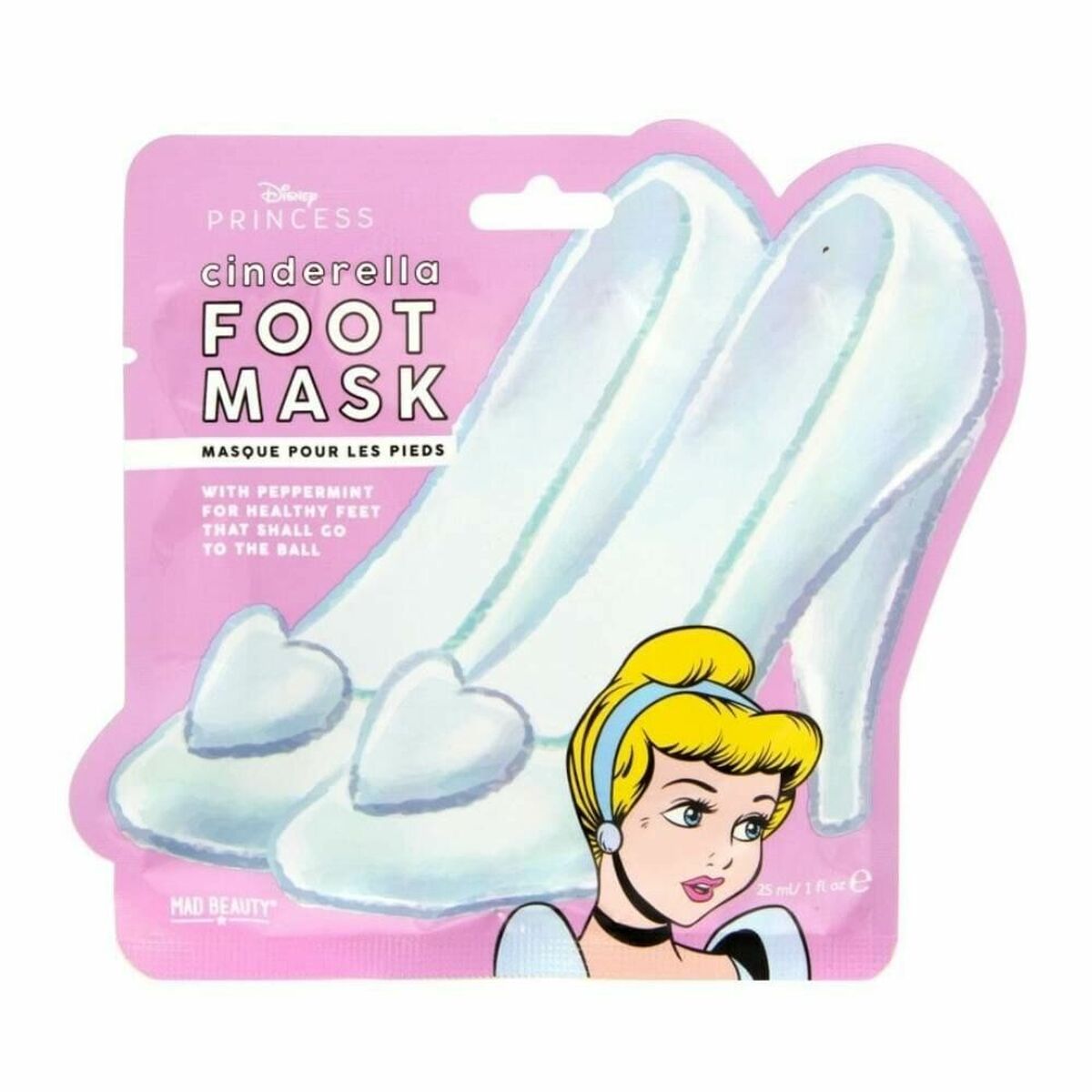 Foot Mask Mad Beauty Disney Princess Askepot (25 ml) maskeemballage