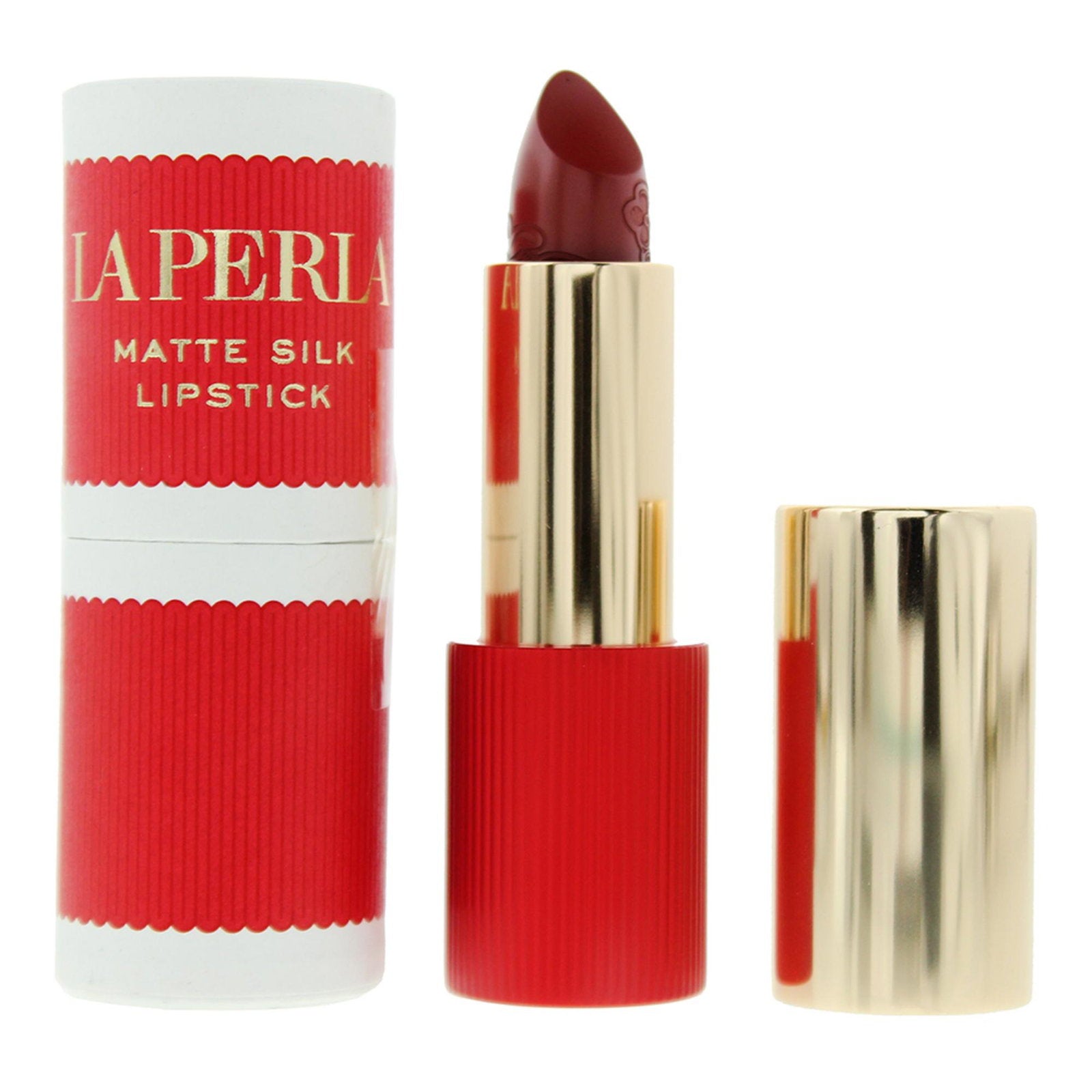 La Perla, Matte Silk, Matte, Cream Lipstick, 102, Terracotta Red, 3.5 g