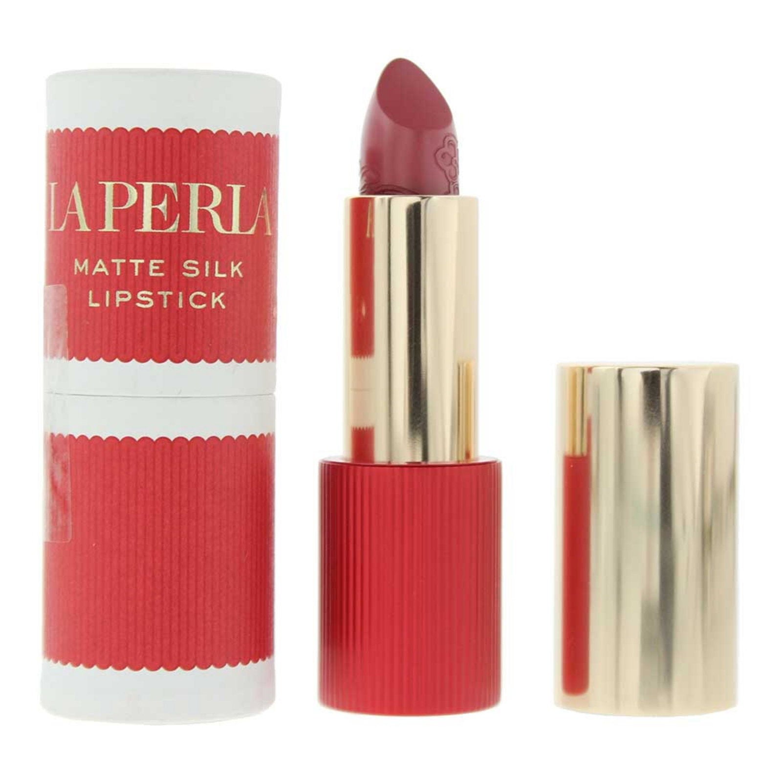 La Perla, Matte Silk, Matte, Cream Lipstick, 109, Rosewood Red, 3.5 g