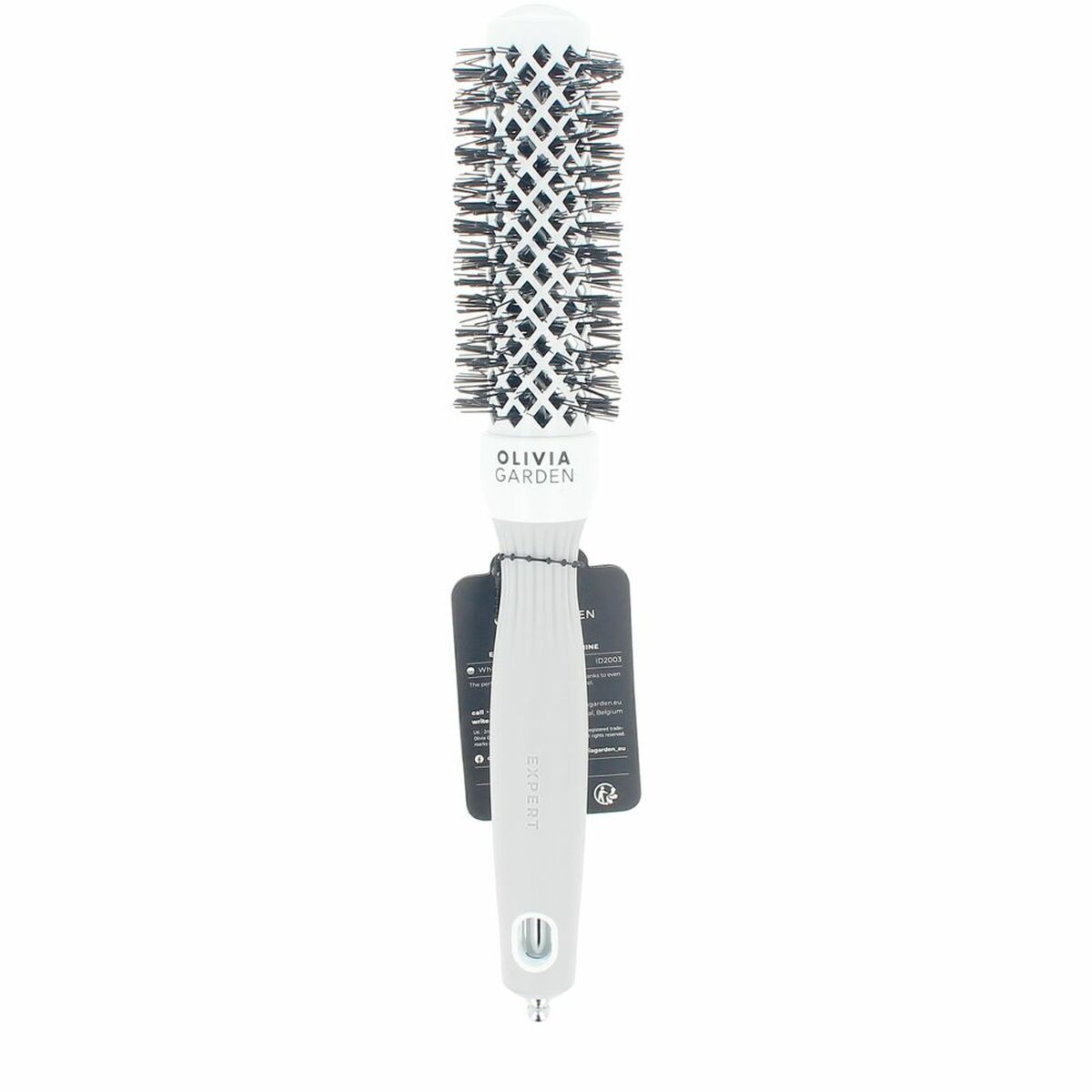 Børste Olivia Garden EXPERT BLOWOUT SHINE Hvid Grå Ø 25 mm produktemballage