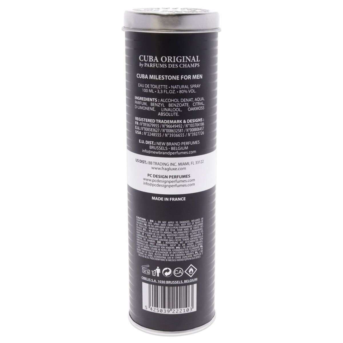 Herreparfume Cuba Milestone 100 ml til mænd produktemballage