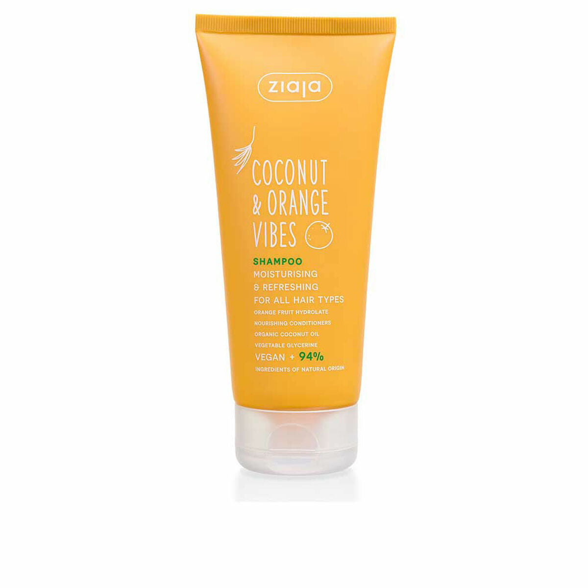 Fugtgivende shampoo Ziaja Coconut and Orange Vibes 200 ml til kvinder shampooflaske