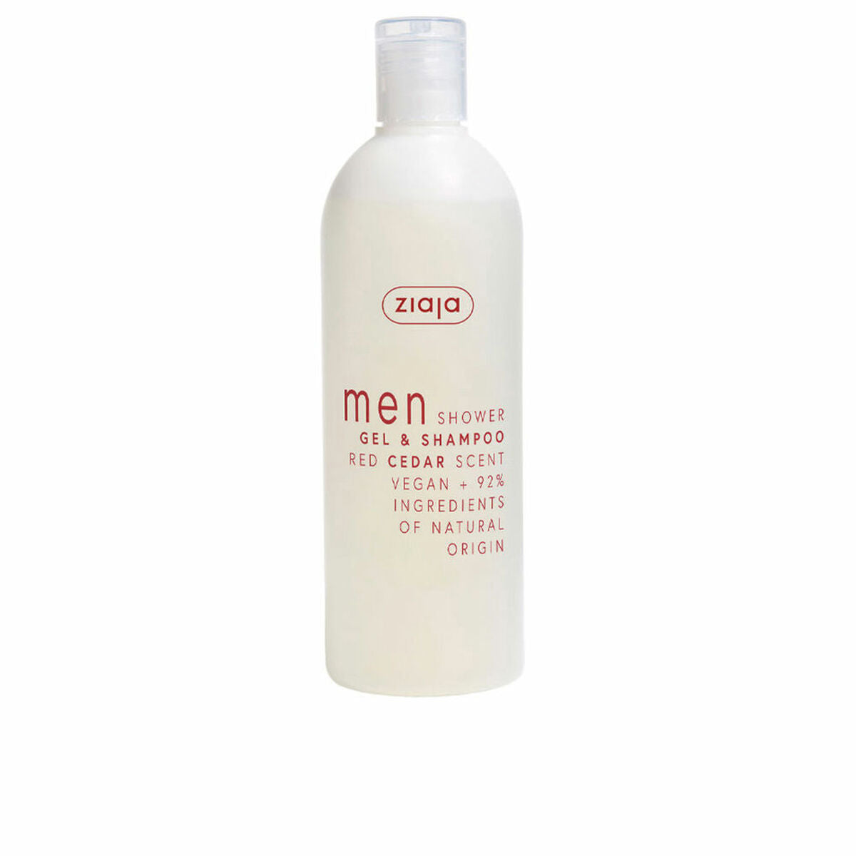 2-i-1 Gel og Shampoo Ziaja Men 400 ml Men Cedar for Men shampooflaske