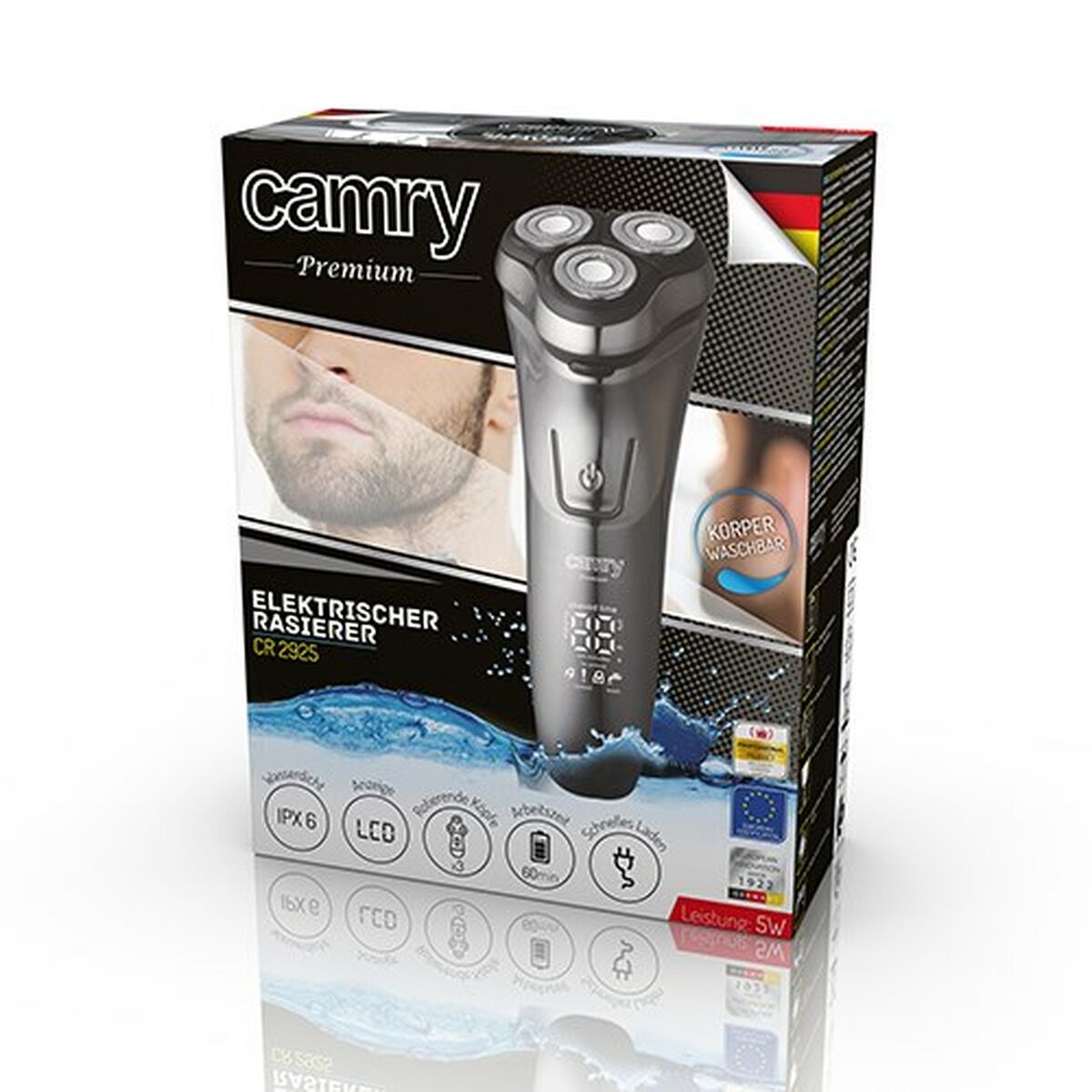Genopladelig elektrisk barbermaskine Camry CR 2925 produktemballage