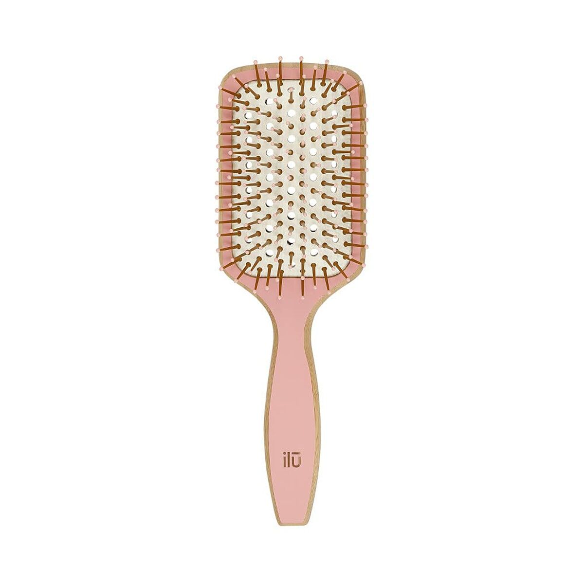 Detangling Hairbrush Ilū Bamboom Pink Squared produktemballage