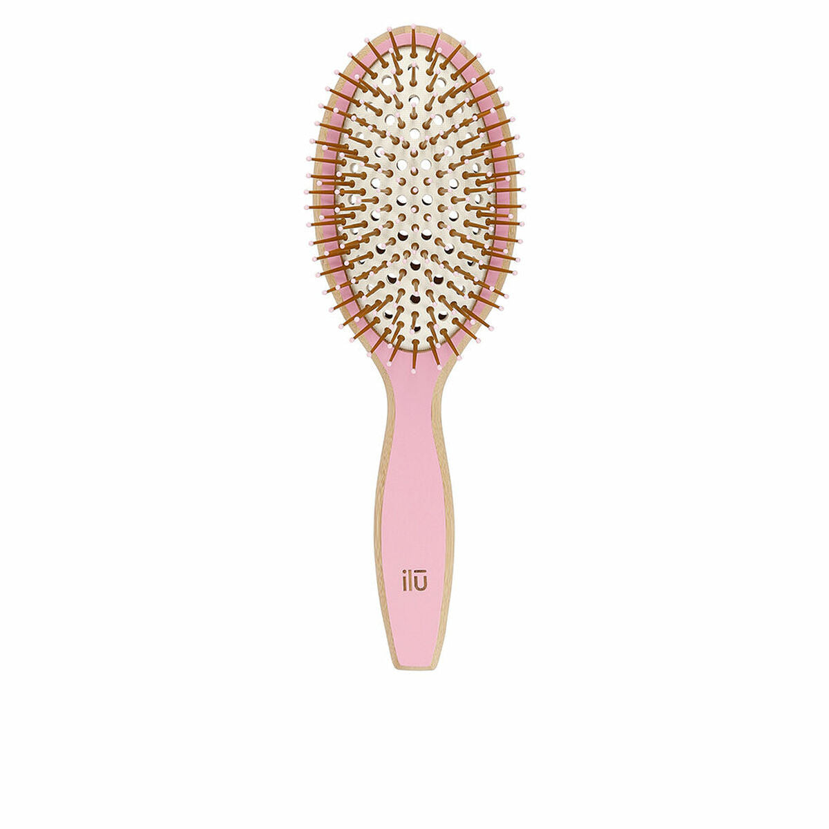 Detangling Hairbrush Ilū Bamboom Pink Oval produktemballage
