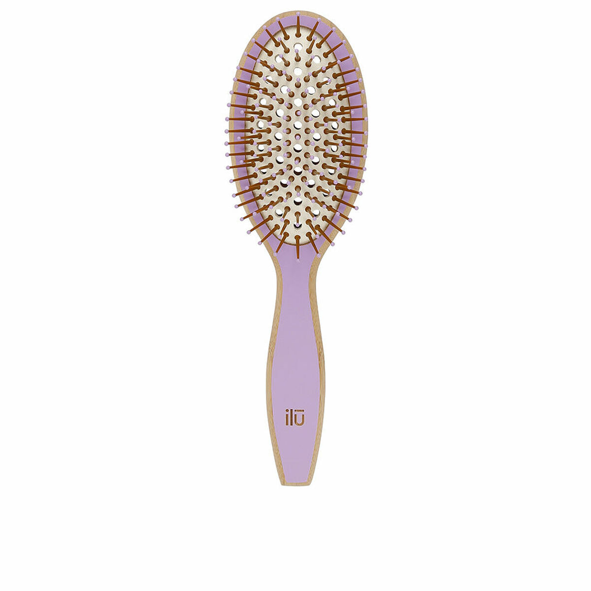 Detangling Hairbrush Ilū Bamboom Lilla Medium Oval produktemballage