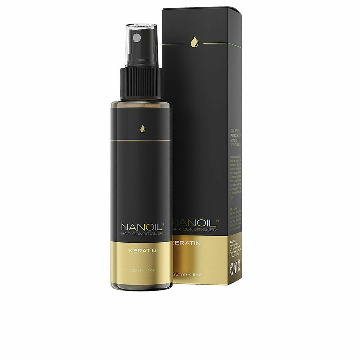 To-faset balsam Nanoil Hair Conditioner 125 ml Keratin for Women balsamflaske