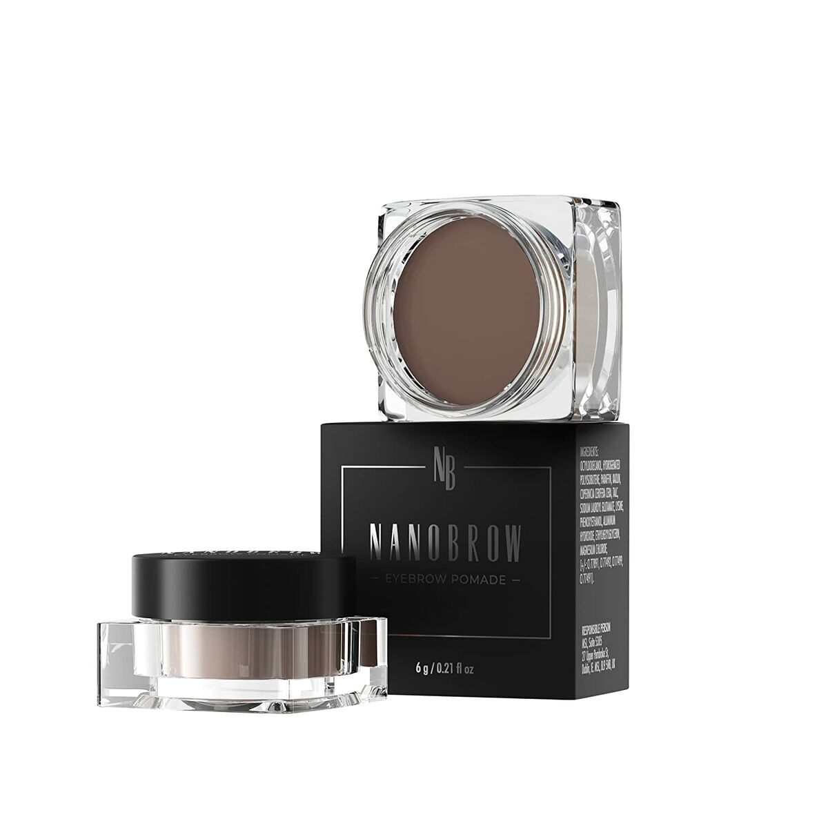 Øjenbryn Make-up Nanobrow Øjenbryn Pomade Mørkebrun 6 g Salve produkt emballage