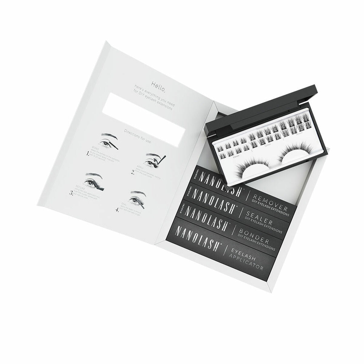 Sæt med falske øjenvipper Nanolash Divine 5 Pieces produktemballage
