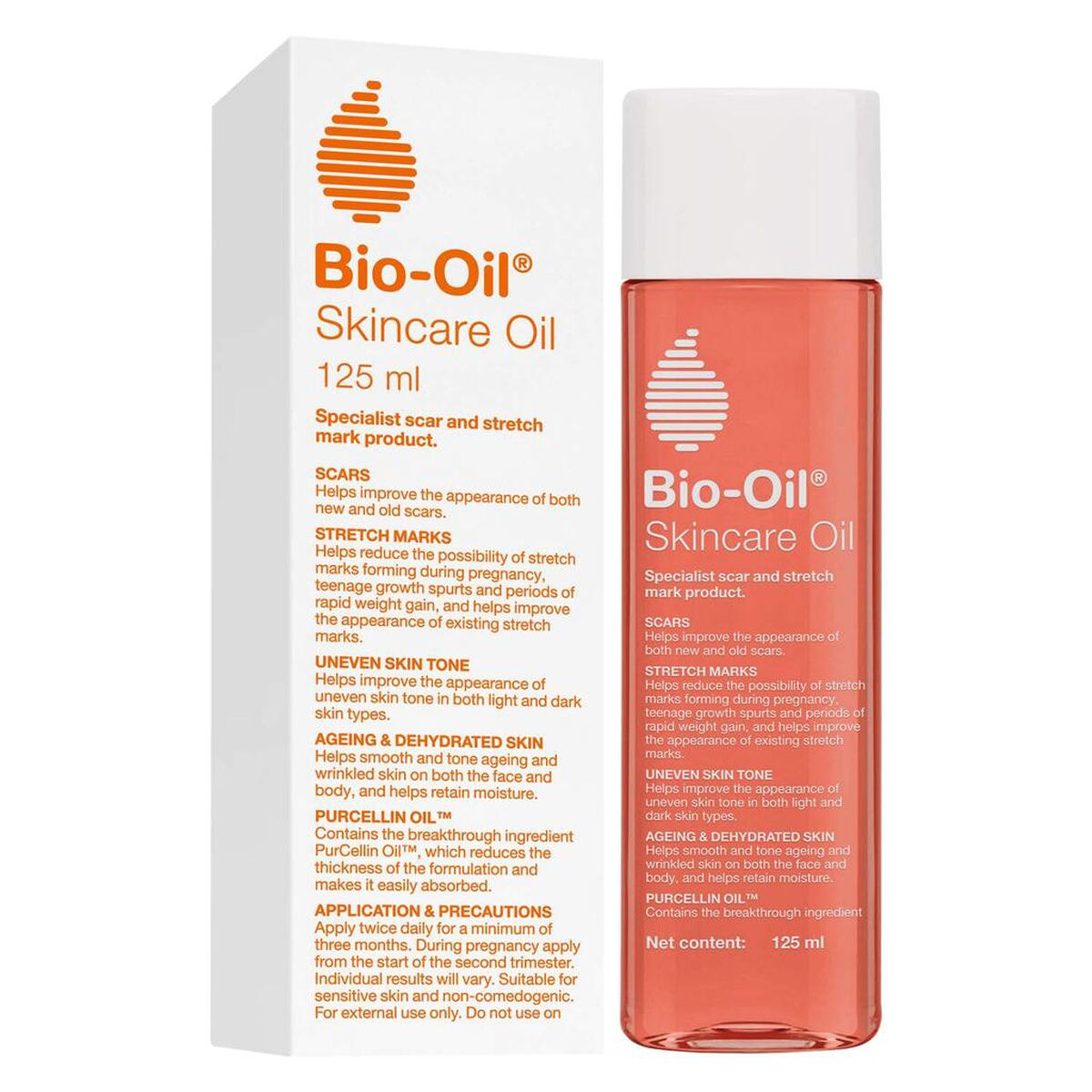 Anti-Stretch Mark Oil PurCellin Bio-oil 125 ml (1 enhed) produktemballage