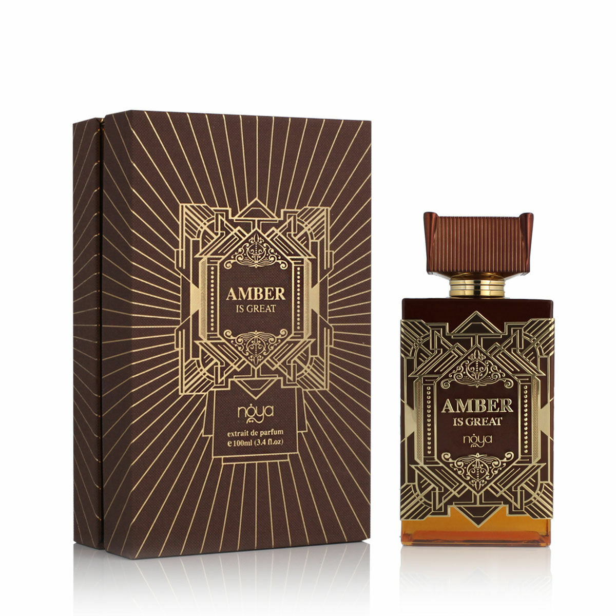 Unisex parfume Noya AMBER ER FANTASTISK produktemballage