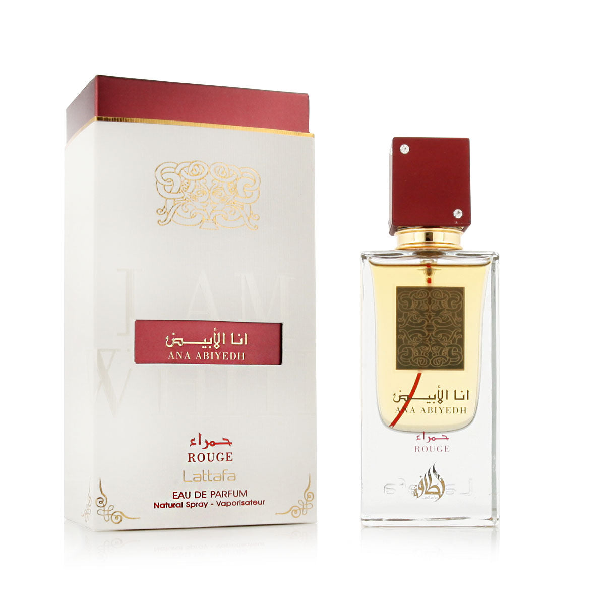 Unisex parfume Lattafa ANA ABIYEDH Ana Abiyedh Rouge EDP 60 ml flaske