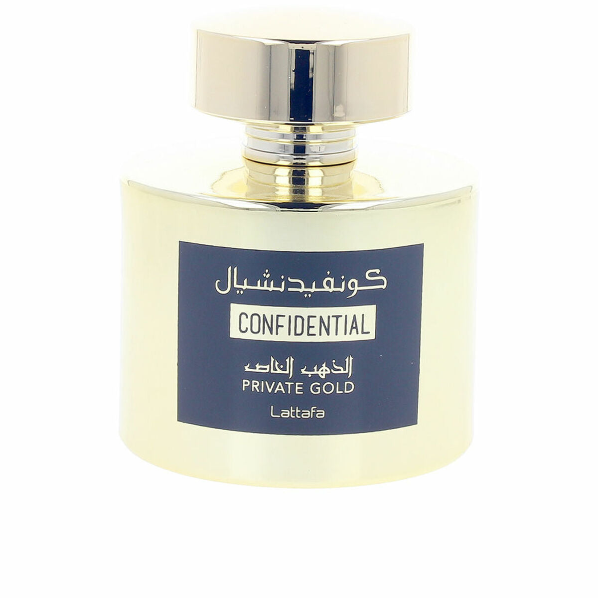 Unisex parfume Lattafa FORTROLIG PRIVAT GULD produktemballage