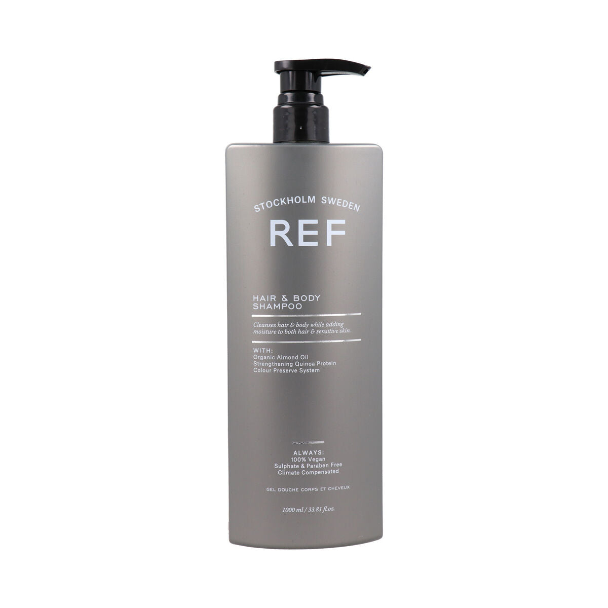 2-i-1 Gel og Shampoo REF HAIR & BODY 1 L til mænd shampooflaske