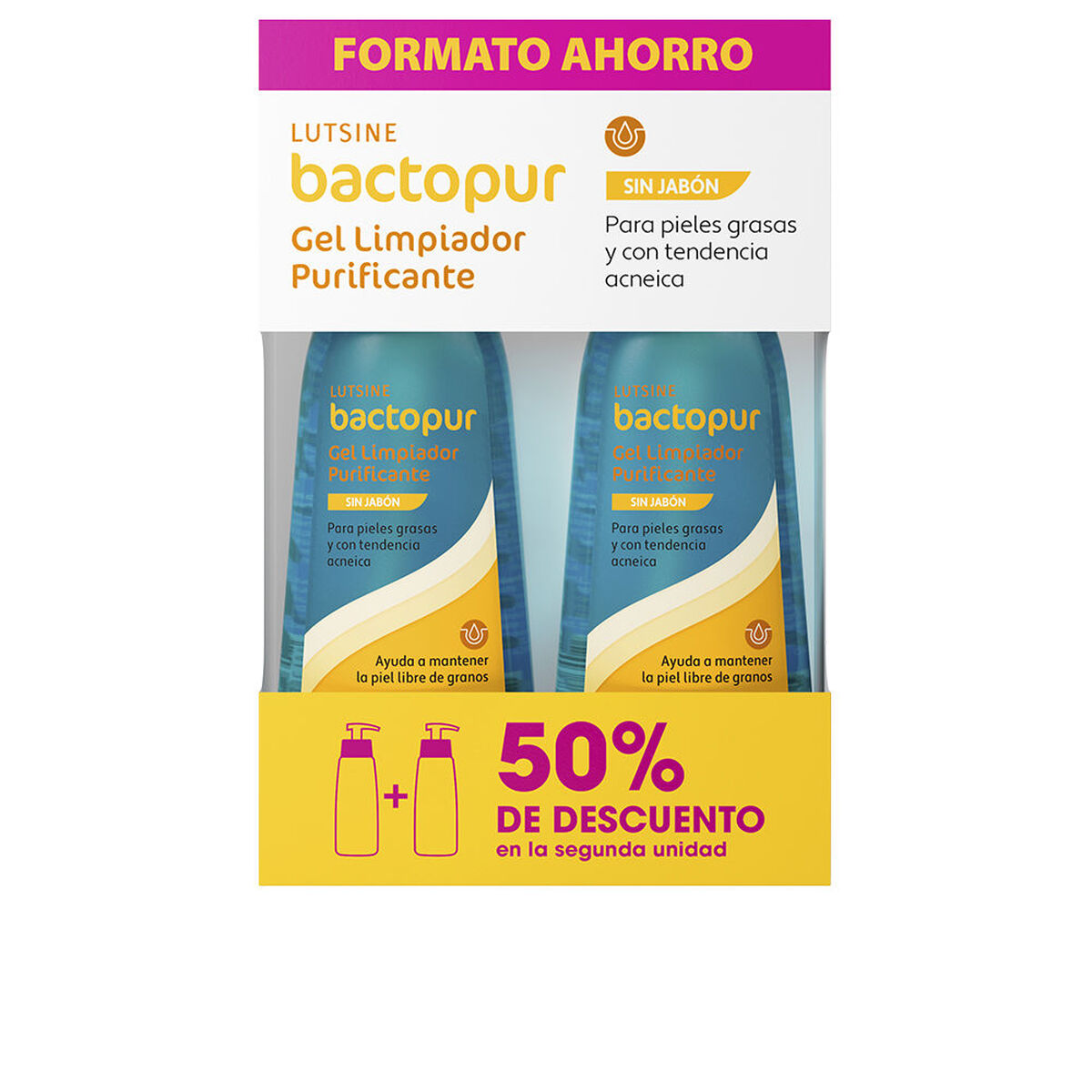 Ansigtsrensende gel Lutsine BACTOPUR 200 ml Rensende hudplejeemballage