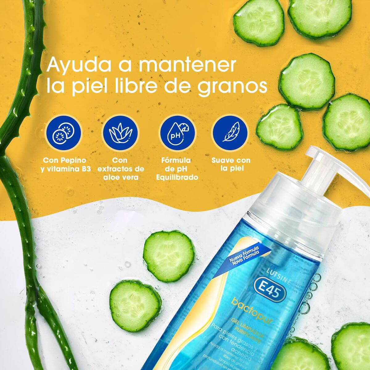 Facial Cleansing Gel Lutsine BACTOPUR 200 ml hudplejeemballage