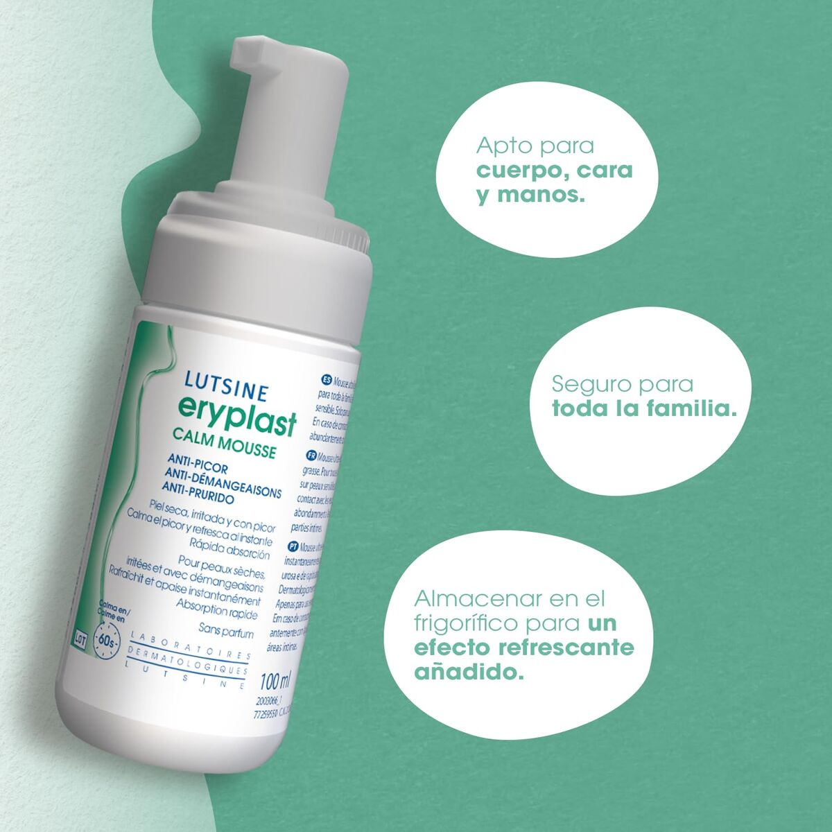 Beroligende balsam mod kløe og irriteret hud Lutsine ERYPLAST CALM 100 ml produktemballage