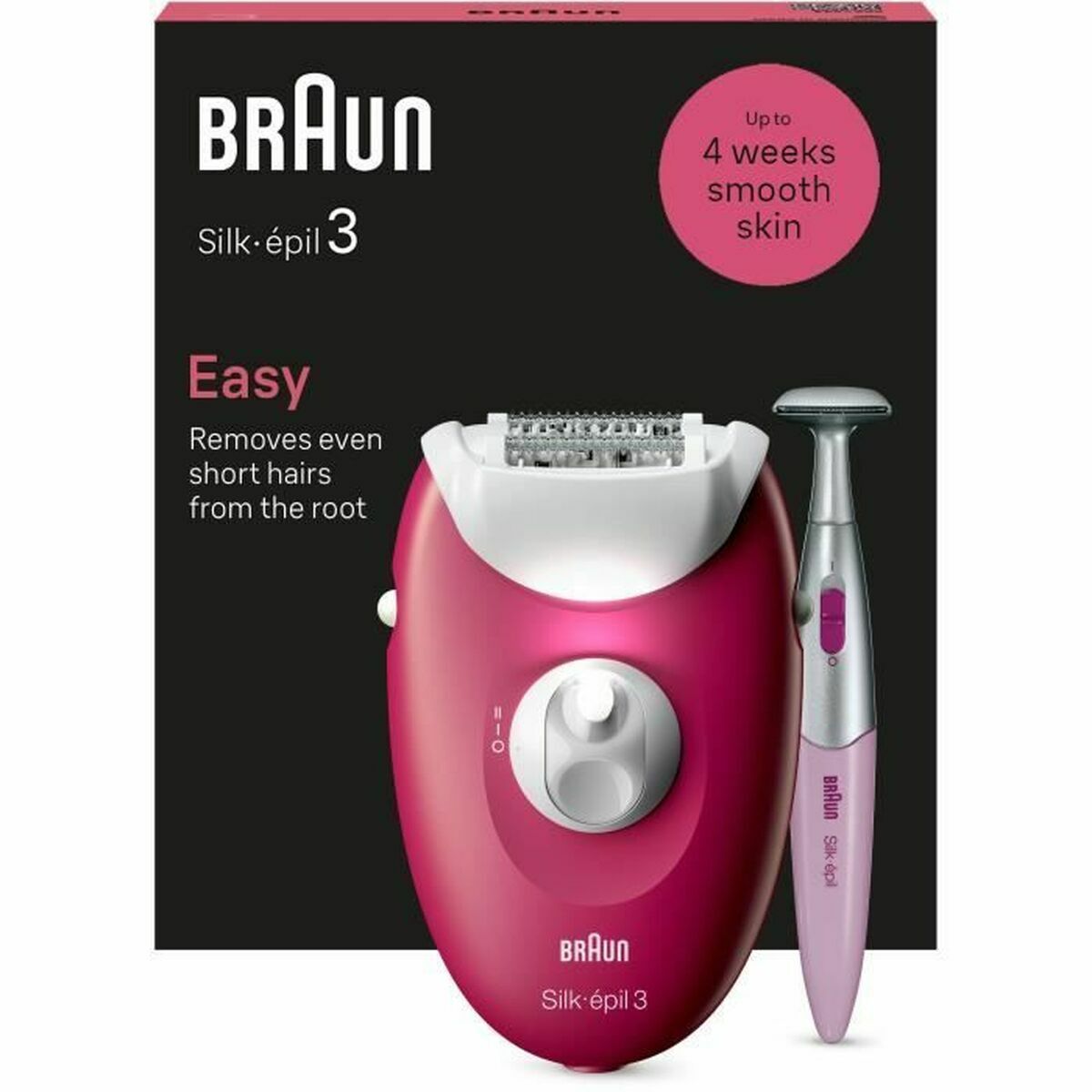 Elektrisk hårfjerner Braun 3-202 Fuchsia produktemballage