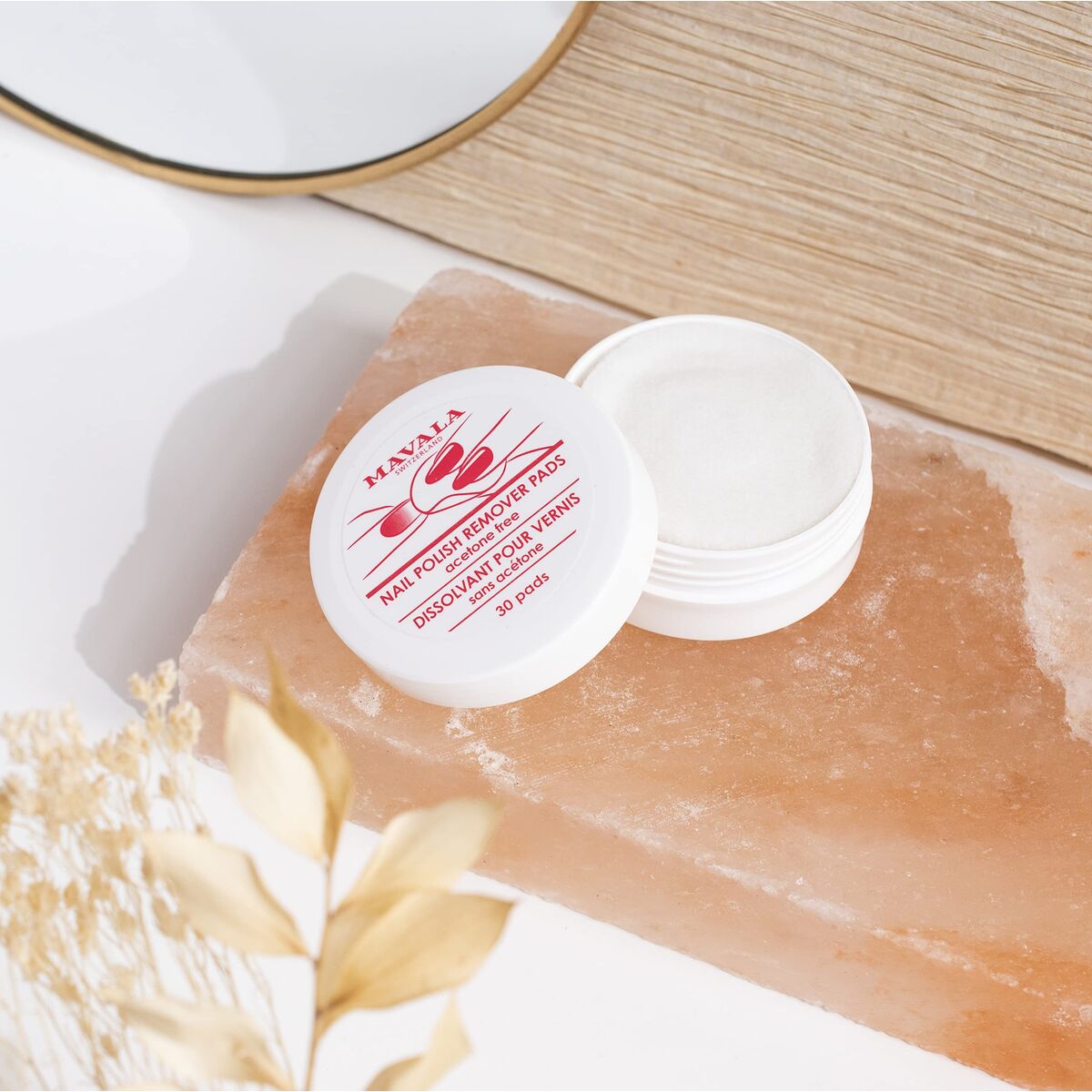Neglelakfjerner Mavala NEglelakfjerner skiver/puder 30 stk. produktemballage