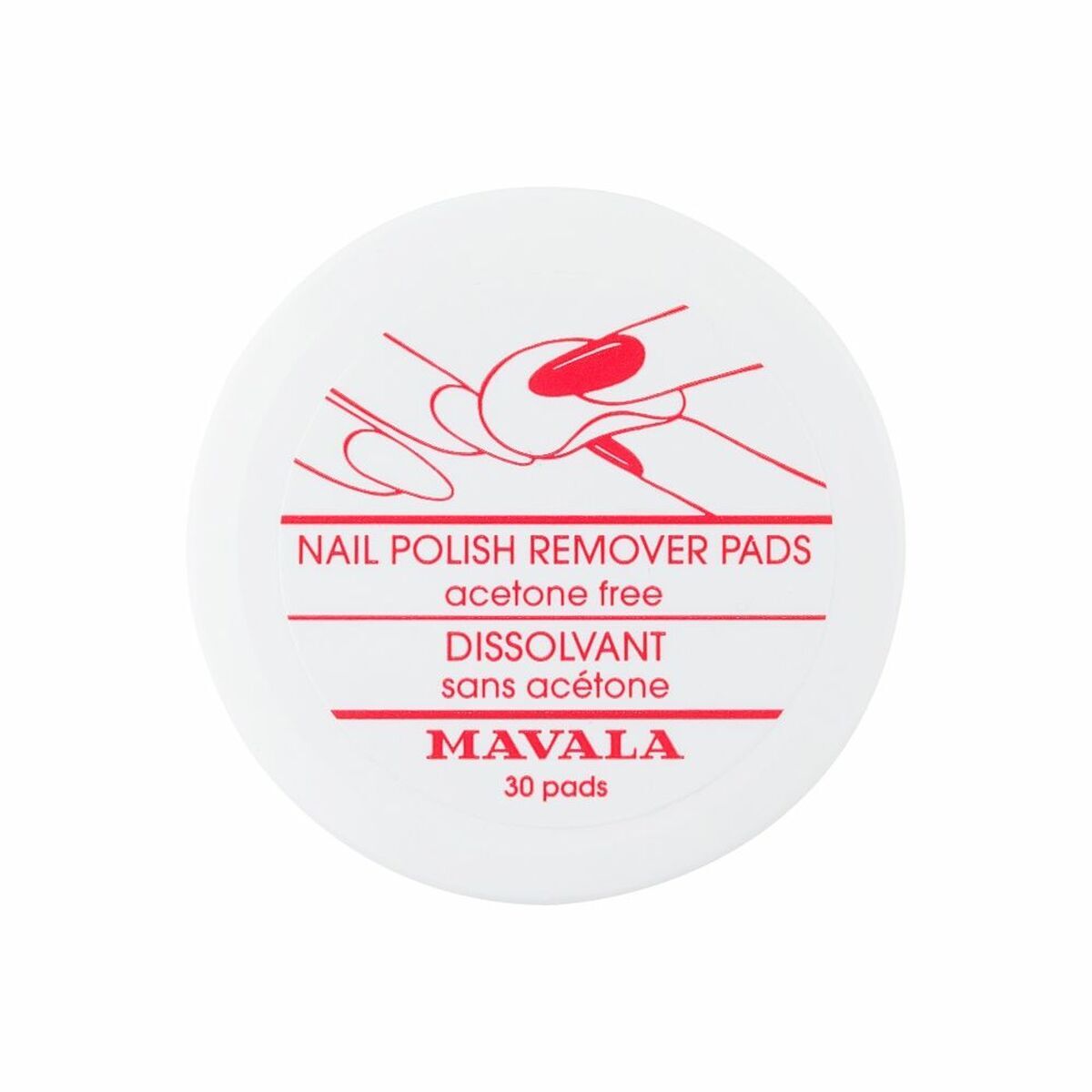 Neglelakfjerner Mavala NEglelakfjerner skiver/puder 30 stk. produktemballage