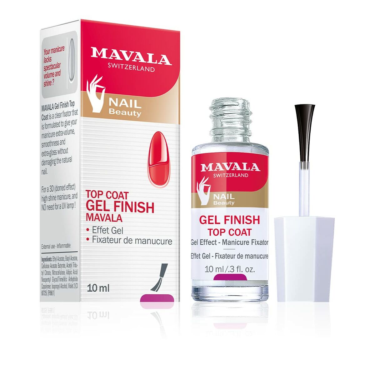 Top Coat Mavala Nail Beauty 10 ml produktemballage